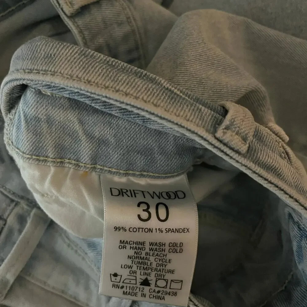 Driftwood Cece Jeans Split Hem Straight Leg High Waist 30 27 - Picture 10 of 10